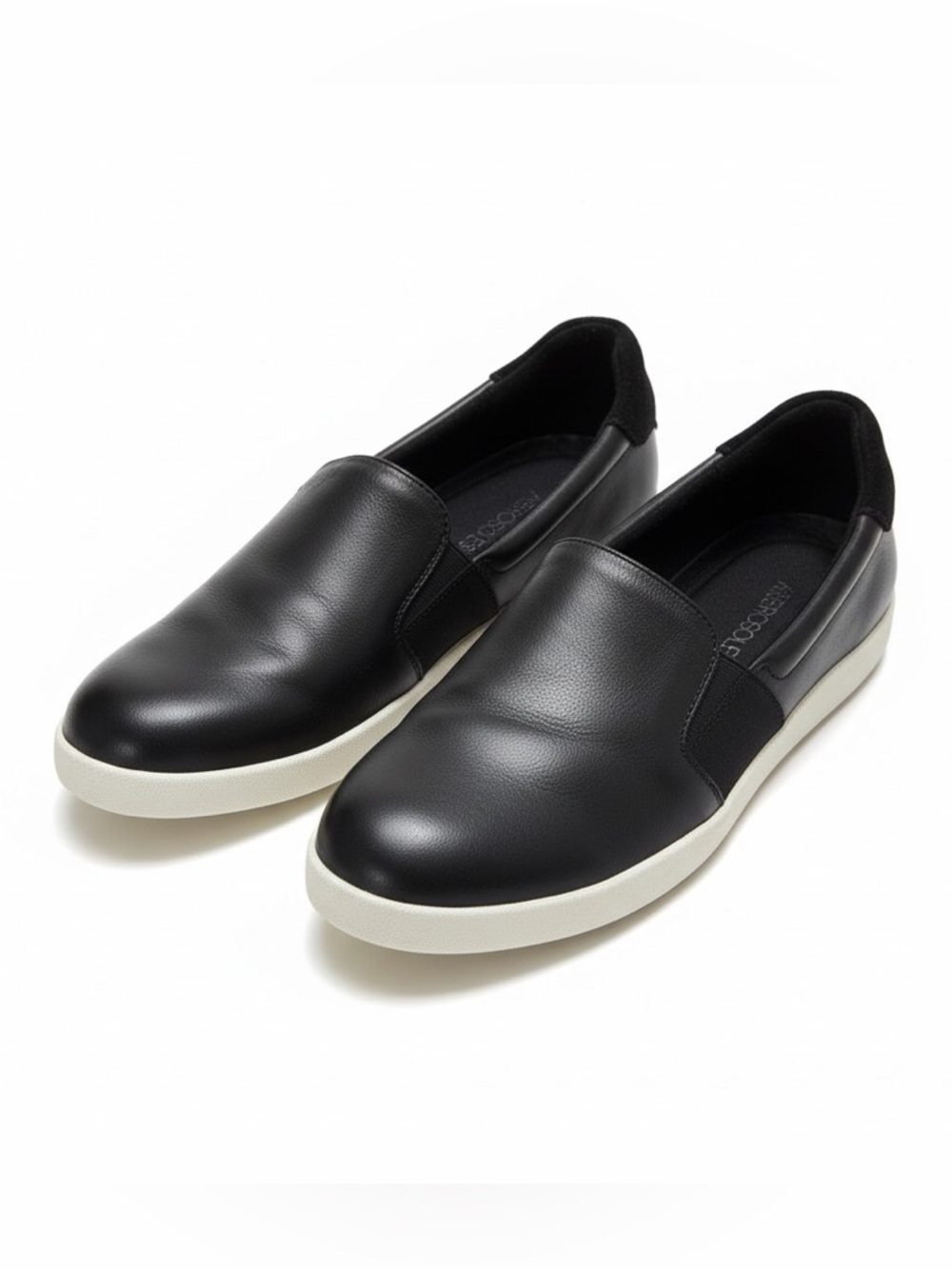Aerosoled Black Leather Slip-Ons Sz 8.5